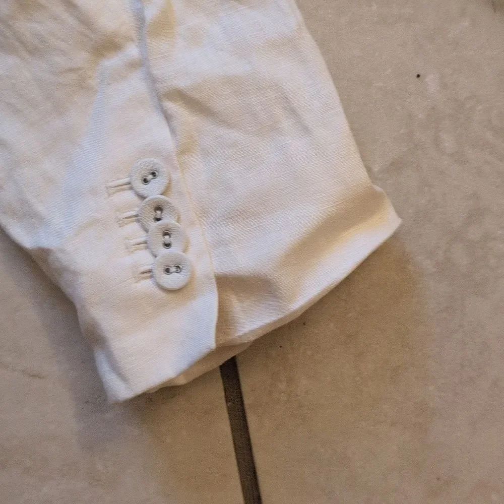 NEW Everlane The Oversized Blazer in Linen Bone White Size 12 - Picture 5 of 14